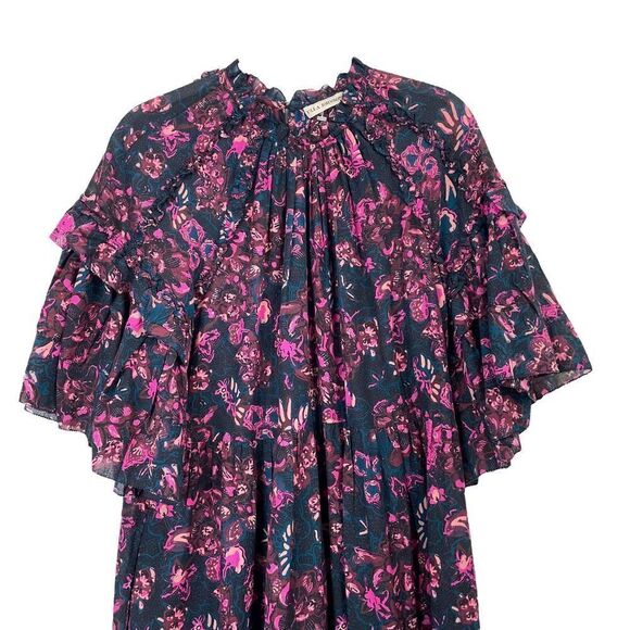 ULLA JOHNSON Fawn floral Dress in Midnight Sz 6 - Picture 5 of 13